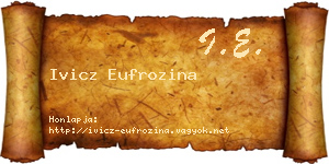 Ivicz Eufrozina névjegykártya